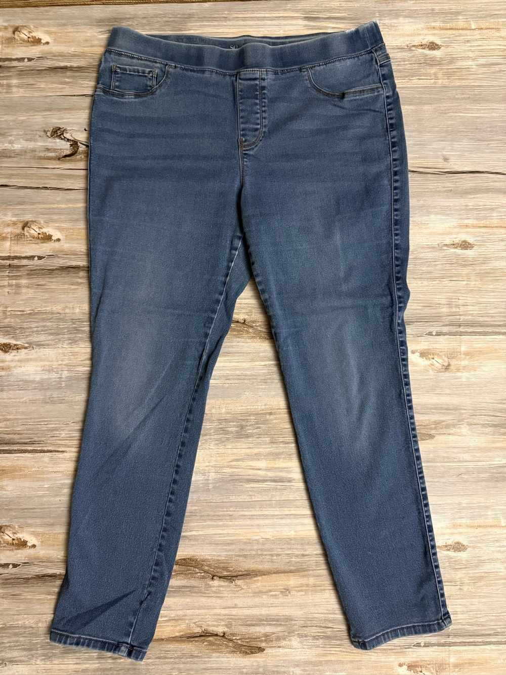 Sound Style Pull-On Jeans Women’s XL Skinny Ankle Blue Lightweight Stretch